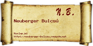 Neuberger Bulcsú névjegykártya